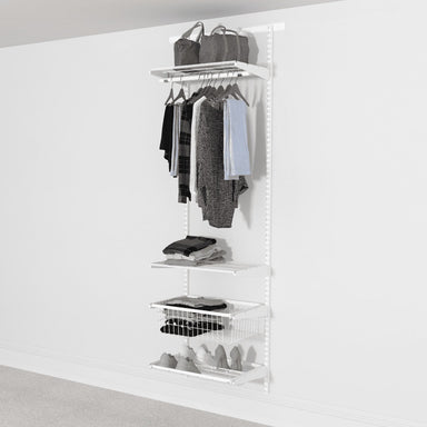 63cm Wide Open Wardrobe, 1 Basket, 2 Shelves, 1 Clothes Rail, 1 Pull Shoe Rack - Storage Maker