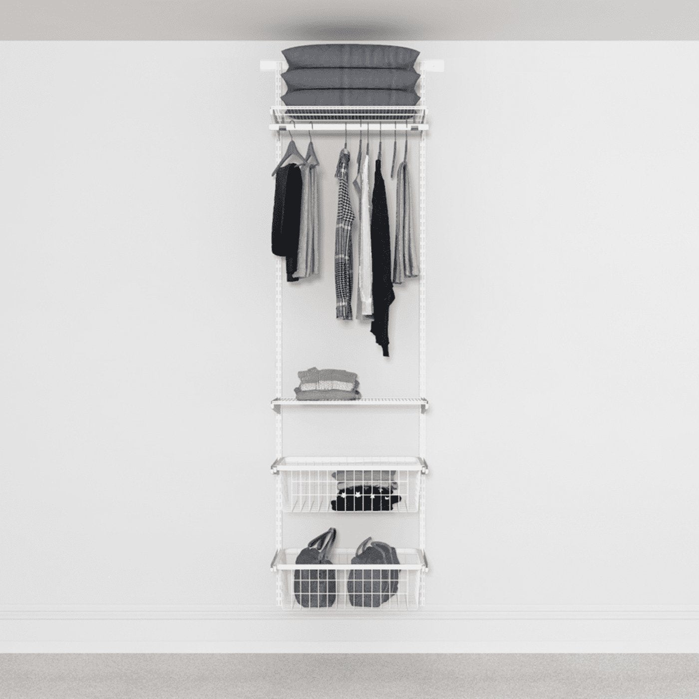 63cm Wide Open Wardrobe, 2 Baskets, 2 Shelves, 1 Clothes Rail - Storage Maker