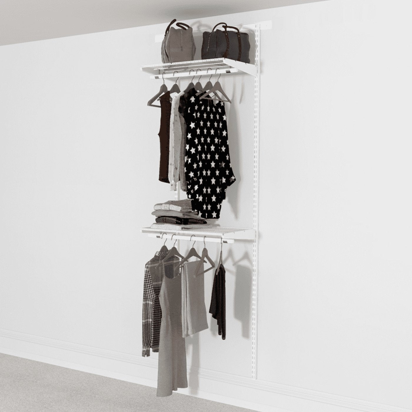 63cm Wide Open Wardrobe, 2 Shelves, 2 Clothes Rail - Storage Maker