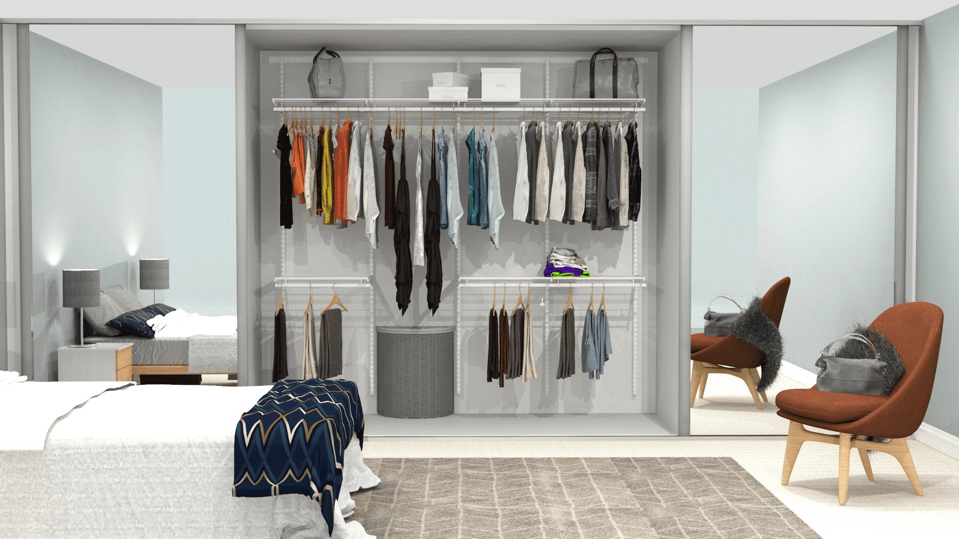 Open Wardrobe System 246cm (W) - Storage Maker