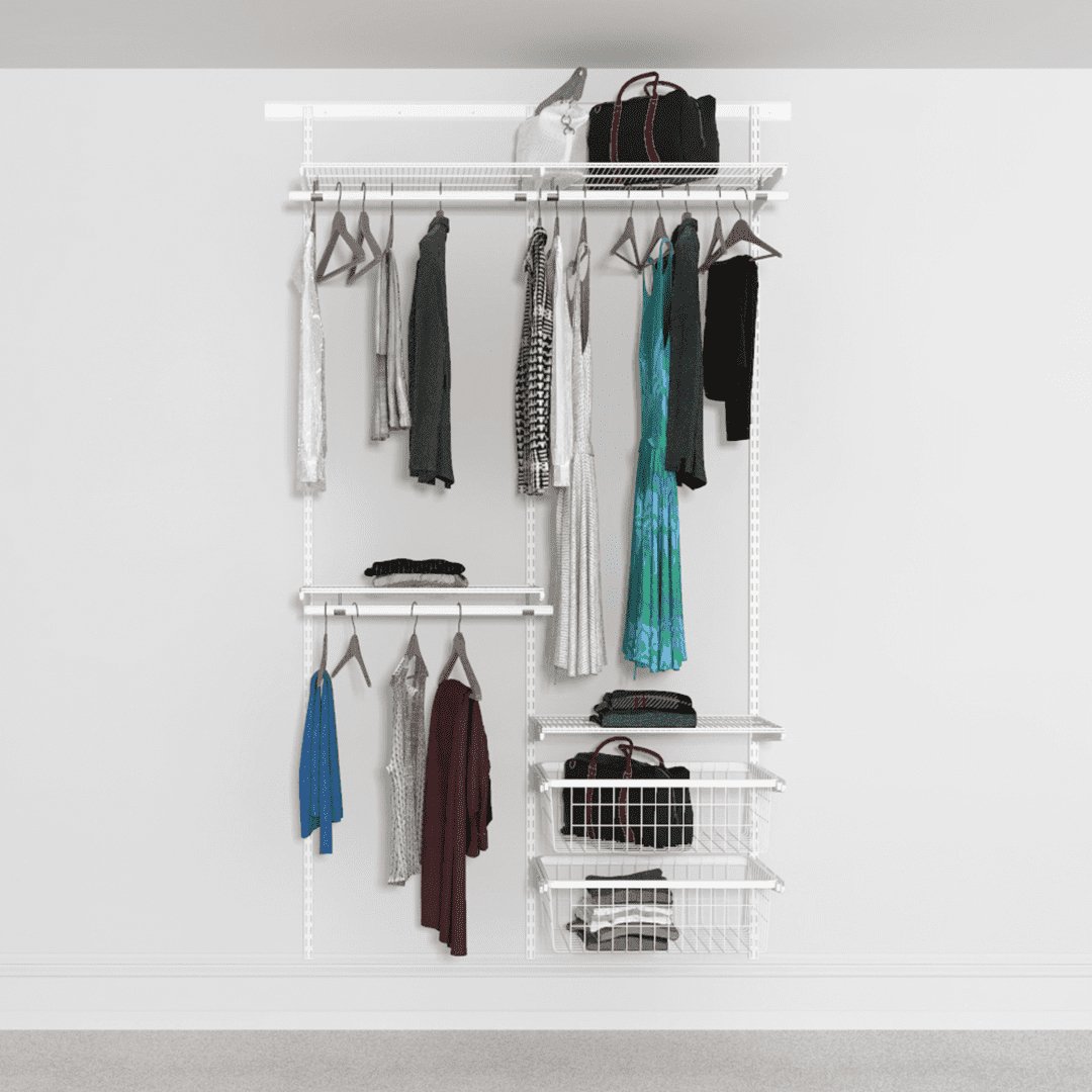 Open Wardrobe System with 2x Baskets 124cm (W) - Storage Maker