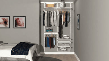 Open Wardrobe System with 2x Baskets 124cm (W) - Storage Maker