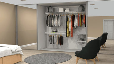 Open Wardrobe System with 2x Baskets 246cm (W) - Storage Maker