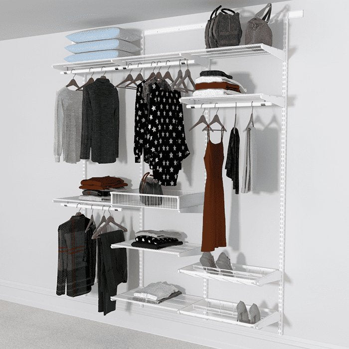 Open Wardrobe System with Shoe Storage and Extra Shelves 185cm (W) Pull Out Shoe Rack - Storage Maker