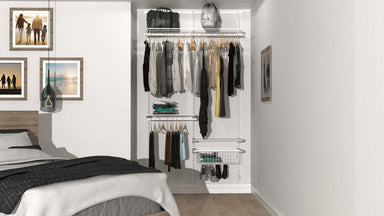 Open Wardrobe System with Shoe Storage & Basket 124cm (W) Wire Shoe Shelf - Storage Maker