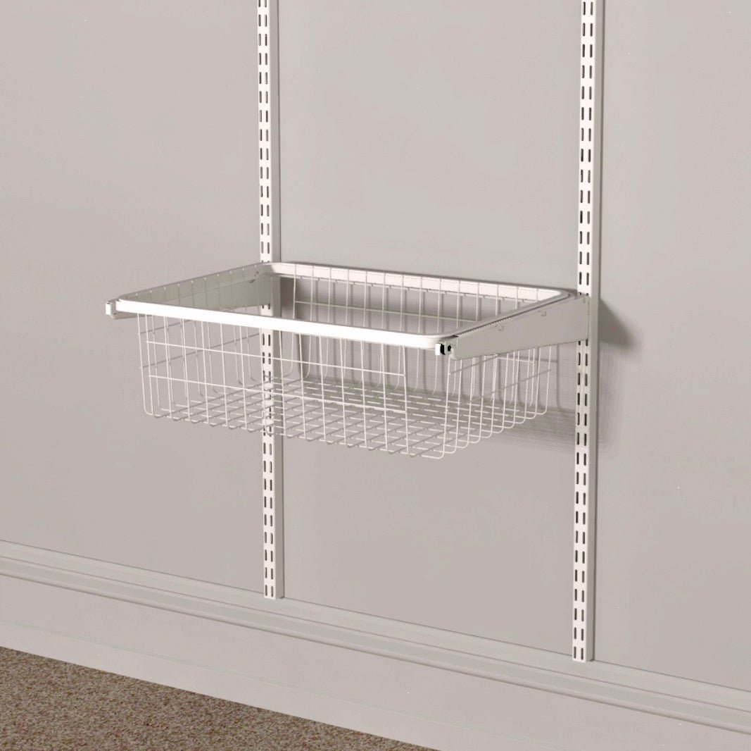 Pull Out Wire Basket Classic White - Storage Maker