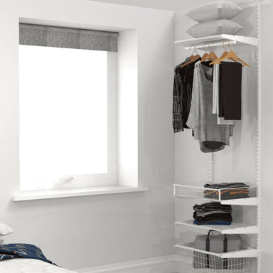 63cm Wide Open Wardrobe, 1 Basket, 2 Shelves, 1 Clothes Rail, 1 Pull Shelf - Storage Maker