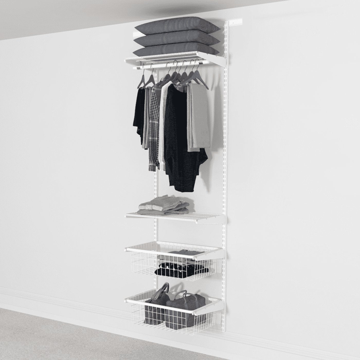 63cm Wide Open Wardrobe, 2 Baskets, 2 Shelves, 1 Clothes Rail - Storage Maker