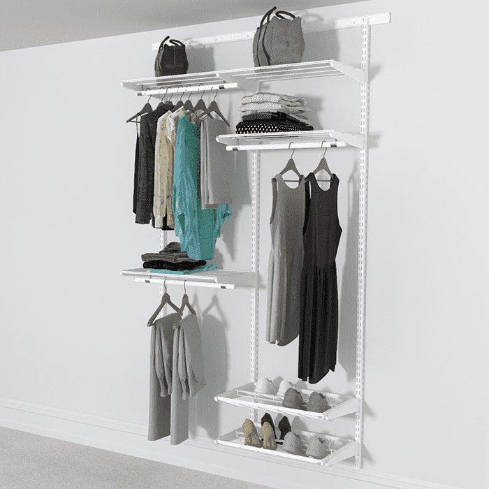 124cm Width Open Wardrobe 4 Shelves, 3 Clothes Rails, 2 Shoe Racks