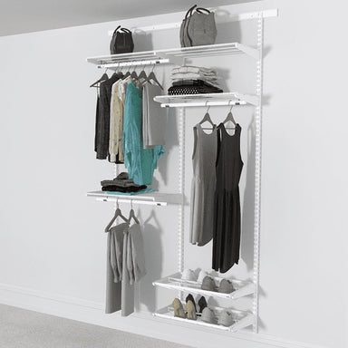 Open Wardrobe System with Shoe Storage 124cm (W) Pull Out Shoe Rack - Storage Maker