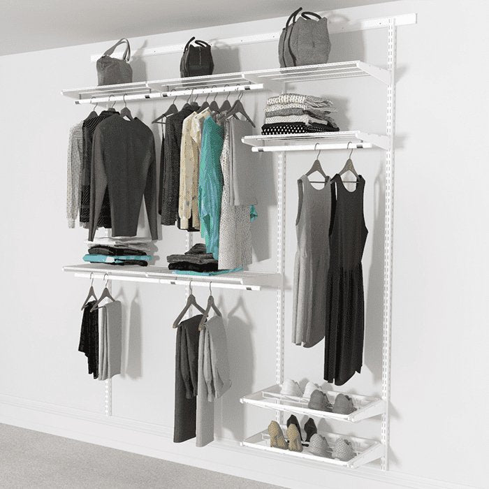 Open Wardrobe System with Shoe Storage 185cm (W) Pull Out Shoe Rack - Storage Maker