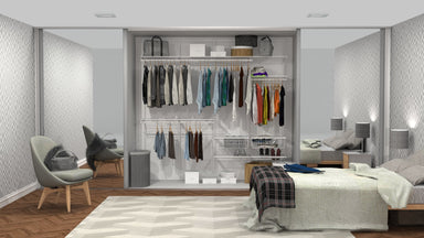 Open Wardrobe System with Shoe Storage & Baskets 246cm (W) Pull Out Shoe Rack - Storage Maker